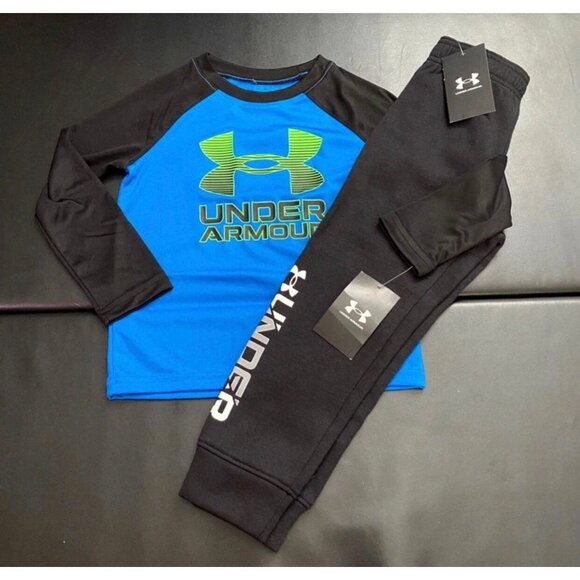 NWT Under Armour Jogger & Long Sleeve Tee Set Boys Size 4 - Picture 1 of 3